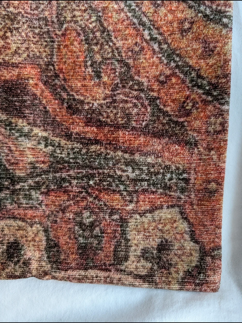 Pottery Barn Chenille Paisley Rectangular Pillow Cover Rust & Brown